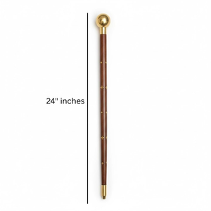 Canne de marche en bois avec poignée finition laiton, style classique, faite à la main, décorative, vintage, pour hommes et femmes, usage domestique - Product Image 2