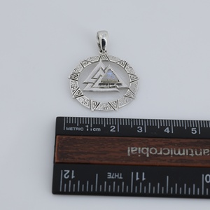 Rainbow Moonstone 925 Sterling Silver <b>Pendant</b> Cabochon Gemstone Handmade Designer Symbol Birthstone Cham <b>Pendant</b> - Product Image 3
