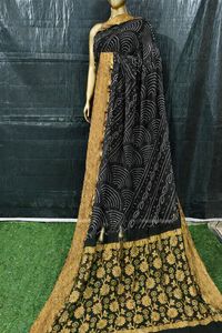 Sari Rai Dana Bandhani de Chifón Puro Hecho a Mano para Bodas y Eventos Festivos - Product Image 2