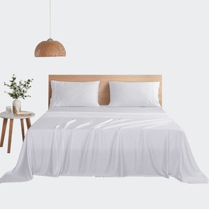 300TC <b>Bamboo</b> Plain Bedsheet Soft Breathable Luxury Bedding <b>Sheet</b> for Hotel Home Bedroom Guest Room and Everyday Sleeping Use - Product Image 2