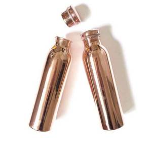 Striped Satin <b>Copper</b> Water <b>Bottle</b> Contemporary Metal <b>Drink</b> Flask Reusable Wellness <b>Bottle</b> Custom Logo OEM ODM Supplier - Product Image 4