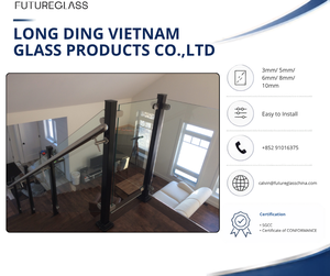 Verre trempé haute résistance disponible en OEM, épaisseur personnalisée, certifié ISO, garantie de 2 ans pour balustrade - Product Image 1