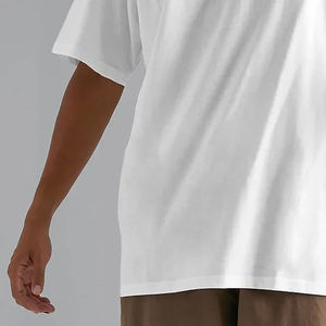 Camisetas deportivas transpirables de alta calidad, ligeras, personalizadas al por mayor para hombre, con hombros caídos y estampado en relieve. - Product Image 6