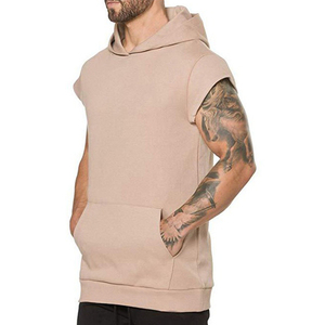 Wholesale <b>Men's</b> <b>Sleeveless</b> <b>Hoodie</b> Gym Wear Hooded Muscle Tank Top Drawstring Athletic Vest Training Sportswear OEM - Product Image 5