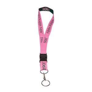 Correa de Cuello Rosa y Negra para Identificación, Porta Llaves, Porta Credenciales, Accesorio con Diseño Impreso, para Oficina, Escuela, Eventos, Correa Resistente - Product Image 1