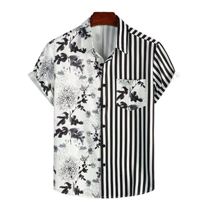 Chemises Hawaïennes pour Hommes de Haute Qualité en Twill 100% Coton Respirantes et à Séchage Rapide à Manches Courtes pour Vacances à la Plage Vente en Gros - Product Image 1