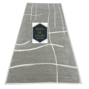 Tapis épais à poils ras, motif géométrique, en laine naturelle nouée à la main, style marocain moderne, résistant aux taches et antidérapant, livraison mondiale - Product Image 1