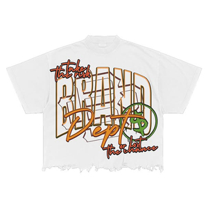 Camiseta de hombre de corte holgado y corto con estampado serigrafiado y bajo curvo, personalizada, tallas grandes, 100% algodón, con estampado DTG y hombros caídos - Product Image 5