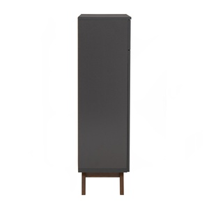 Contemporary <b>Walnut</b> & Black colour MANDO Multi Function <b>Cabinet</b> Made in Malaysia Industrial Storage Unit for Office - Product Image 5