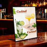 Cadre d'affichage LED ultra-fin personnalisé, boîte à lumière en aluminium, affichage de menu publicitaire pour café, boulangerie, restaurant, barbecue