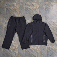 Ensemble de survêtement unisexe en coton uni de qualité supérieure avec fermeture éclair, vêtements de sport décontractés, logo personnalisé, vente en gros, approvisionnement en vrac