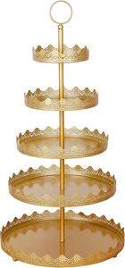 Support à gâteau rond à trois niveaux, lisse et maigre, avec poignée, présentoir à gâteau de luxe - Product Image 5