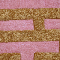 Tapis rectangulaire à poils épais, tufté à la main, de haute qualité, écologique, antidérapant, rose bonbon, couleur unie moderne, avec support en toile de coton