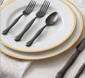 Matte <b>Black</b> Stainless Steel Flatware <b>Set</b> Minimalist Design Dishwasher Safe <b>Cutlery</b> For Home And Restaurant Use 5-Piece - Product Image 6