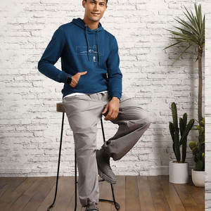 Sweat à capuche d'hiver pour homme 100% coton éponge, coupe classique, grande taille, épaules tombantes, coupe oversize, imprimé numérique uni, personnalisable - Product Image 6