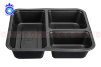 Boîtes d'emballage alimentaire en plastique jetables avec couvercle transparent, 1 à 4 compartiments, contenants pour repas à emporter, plateau en plastique HIPS