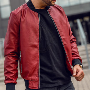 Chaqueta Bomber de Piel de Vaca Casual de Invierno para Hombre, con Cuello Alto y Cierre de Cremallera, de Alta Calidad, Resistente al Viento y Ecológica, Servicio OEM, Gran Venta - Product Image 5