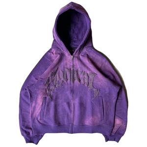 Pull à capuche thermique surdimensionné avec logo personnalisé de haute qualité pour hommes Fabricants en gros Impression bouffante de tissu polaire français - Product Image 1