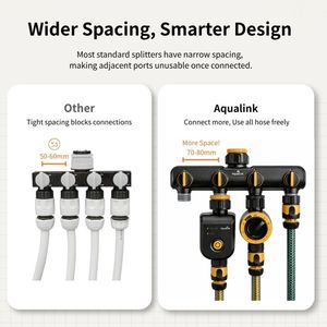Divisor de Agua para Jardín de Doble Salida ABS, Resistente, Fácil de Instalar, Adaptador de Manguera de Riego para Uso en Exteriores - Product Image 5
