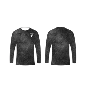 Men's custom sublimation black acid wash grunge textured long sleeve T Shirt hunting fishing athletic sports training shirt - Product Image 1