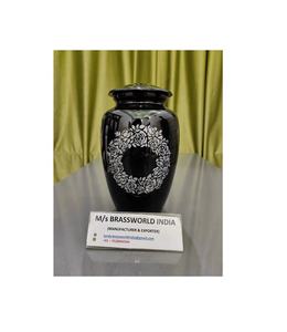 Brassworld อินเดียภาพวาดด้วยมืออะลูมิเนียมสีดำอุปกรณ์งานศพมุก - Product Image 1