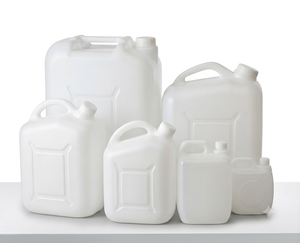 Bidons carrés vides en PEHD blancs NDURO NE2101 avec bouchon à vis pour emballage cosmétique personnalisé et stockage de produits chimiques industriels - Product Image 1