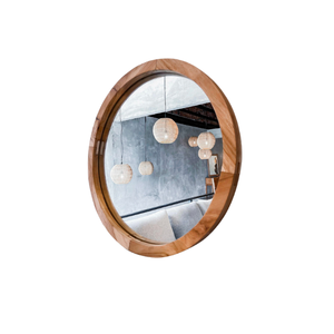 Espejo de Pared con Marco Grueso de Madera Redonda, Superventas, para Decoración del Hogar y Sala de Estar - Product Image 1