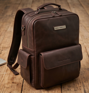 PU Leather <b>Laptop</b> <b>Backpack</b> With Zipper Closure Durable Softback Classic Style Unisex 20-39 Litre Capacity <b>Laptop</b> Bags Unisez - Product Image 4