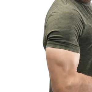 T-shirt de compression pour homme Olive personnalisé, séchage rapide, entraînement en salle de sport, course à pied, fitness, athlétique, manches courtes, performance - Product Image 5
