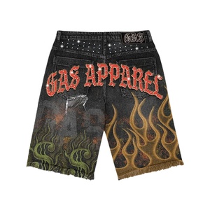 Custom Men's Oversized Graphic T <b>Shirt</b> Denim Shorts Set Heavyweight Cotton Streetwear <b>Y2K</b> Vintage Acid Wash 2 Piece Summer - Product Image 6