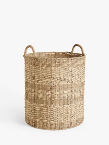 Woven Seagrass Round Laundry <b>Basket</b> Natural Handmade <b>Storage</b> <b>Basket</b> Wholesale eco-friendly Made in Vietnam - Product Image 2