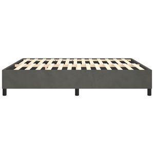 Struttura del letto in velluto grigio scuro California senza materasso in alto-letti con fondina esclusivi - Product Image 6