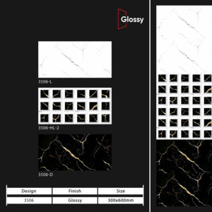 Azulejos de Pared de Cerámica Brillante y Elegantes de 12x24 Pulgadas, Estilo Contemporáneo para Aplicaciones en Paredes Interiores de Cocinas y Baños Modernos - Product Image 1