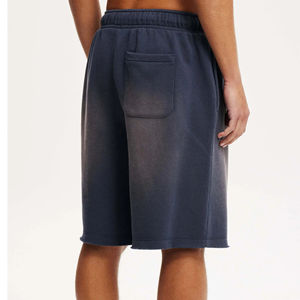 กางเกงขาสั้นผู้ชายแบบย้อมสีสไตล์วินเทจ รุ่นใหม่ล่าสุดปี 2026 พร้อมปักโลโก้ตามสั่ง เนื้อผ้าหนานุ่ม ใส่สบาย ทรงยาว - Product Image 2