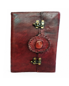 Leather Bound Journal Notebook <b>Lock</b> Closure Travel <b>Diary</b> Writing Sketchbook Classic Leather Journal Notebook Gemstone Closure - Product Image 6