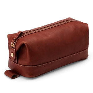 Custom Logo Black Leather <b>Men's</b> Dopp Kit Toiletry Wash Bag Travel Cosmetic <b>Pouch</b> for <b>Men</b>. - Product Image 2