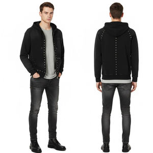 Chaqueta Casual de Moda Unisex con Cremallera y Diseño Tachonado, Novedad 2026, de Algodón 100% Lavado y Forro Polar - Product Image 5