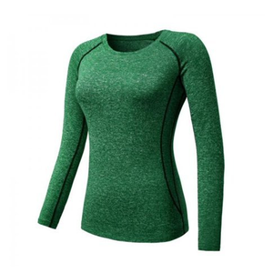 <b>Women</b> Full Sleeve <b>Rash</b> <b>Guard</b> Green Breathable Front Logo Quick Dry Spandex Polyester Top - Product Image 4