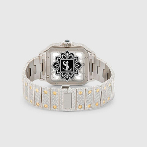 Custom Iced Out <b>Automatic</b> <b>Watch</b> Square <b>Skeleton</b> Movement Full Moissanite Diamond Jewelry <b>Watch</b> for Men - Product Image 4