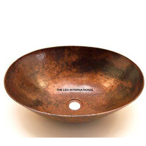 Hand-Hammered Antique Finish Kitchen Sink Copper Metal Handmade with Quartz <b>Round</b> Shape Wash <b>Basin</b> Household Supplies - Product Image 5