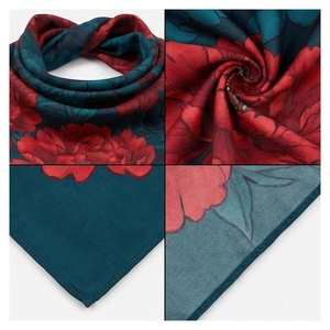 NORTH APPROACH Women's <b>Square</b> <b>Silk</b> <b>Scarf</b> Floral Print Elegant Multi-Functional Fashion Accessory All Seasons - Product Image 4