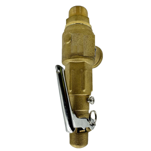 วาล์วนิรภัยทองเหลืองแบบปรับได้ เกลียว BSP/NPT 10 บาร์ 200 องศาเซลเซียส สำหรับอากาศ/แก๊ส/น้ำ/ไอน้ำ พอร์ตขนาด 1/2 นิ้ว - Product Image 3