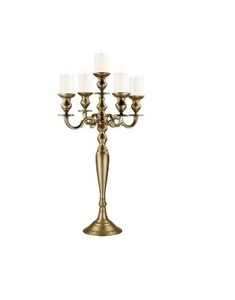 Unique Design 5 Arms Gold Color <b>Candelabra</b> With Glass Cup Metal Tall <b>Candelabra</b> Wedding Decorative Centerpieces - Product Image 2