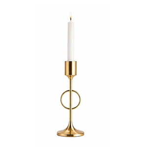 Support à bougie en spirale en laiton moderne avec base en marbre pour la décoration de la maison - Product Image 3