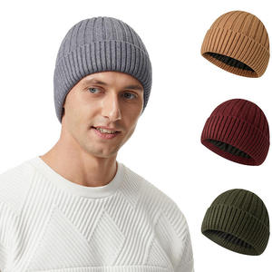 Gorro de Punto Acanalado Unisex, Color Sólido, Gorro Cálido de Invierno, Estilo Casual, 56-58CM, Material Acrílico - Product Image 1