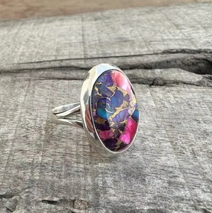Bague en pierres précieuses turquoise de qualité supérieure 925 bijoux faits à la main en argent massif bague Boho cadeau élégant pour elle - Product Image 4