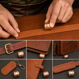 Leather Embossing <b>Roller</b> for Belts Straps & Wallets | Premium Brass Pattern Embossing Wheel | Professional Leathercraft Tool - Product Image 2