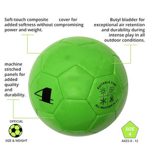 ลูกฟุตบอลสีเขียวคุณภาพสูง ขนาด 3 4 5 ผลิตจาก PU และยาง สำหรับใช้ในการเล่นกีฬา - Product Image 3