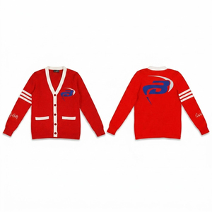 เดลต้า |   ซิกมา |   เสื้อคาร์ดิแกนถักไหมพรมลำลองสำหรับฤดูหนาว Theta Sorority  ผ้าอะคริลิก 100% ปักลายเสื้อคาร์ดิแกนถักไหมพรมสำหรับผู้หญิง - Product Image 3