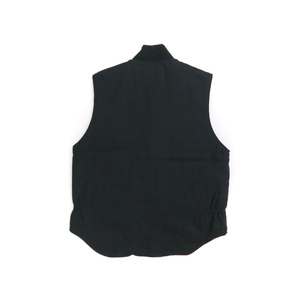 New Arrival <b>Men's</b> <b>Black</b> V-neck Button Stand Collar <b>Vest</b> Breathable Windproof Casual Spring Outer Wear Polyester Wadding Pockets - Product Image 4